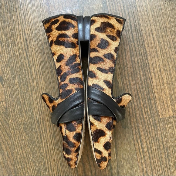 Talbots Ryan Twist Nappa Leather Leopard Calf Hair Loafers Women’s 8 - Picture 6 of 10